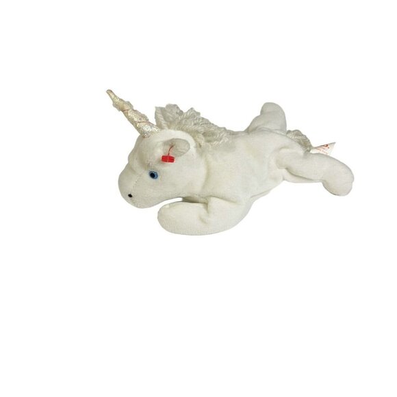 Ty Beanie Baby Mystic The Unicorn 1993 Iridescent Horn White Plush Animal - Picture 1 of 5